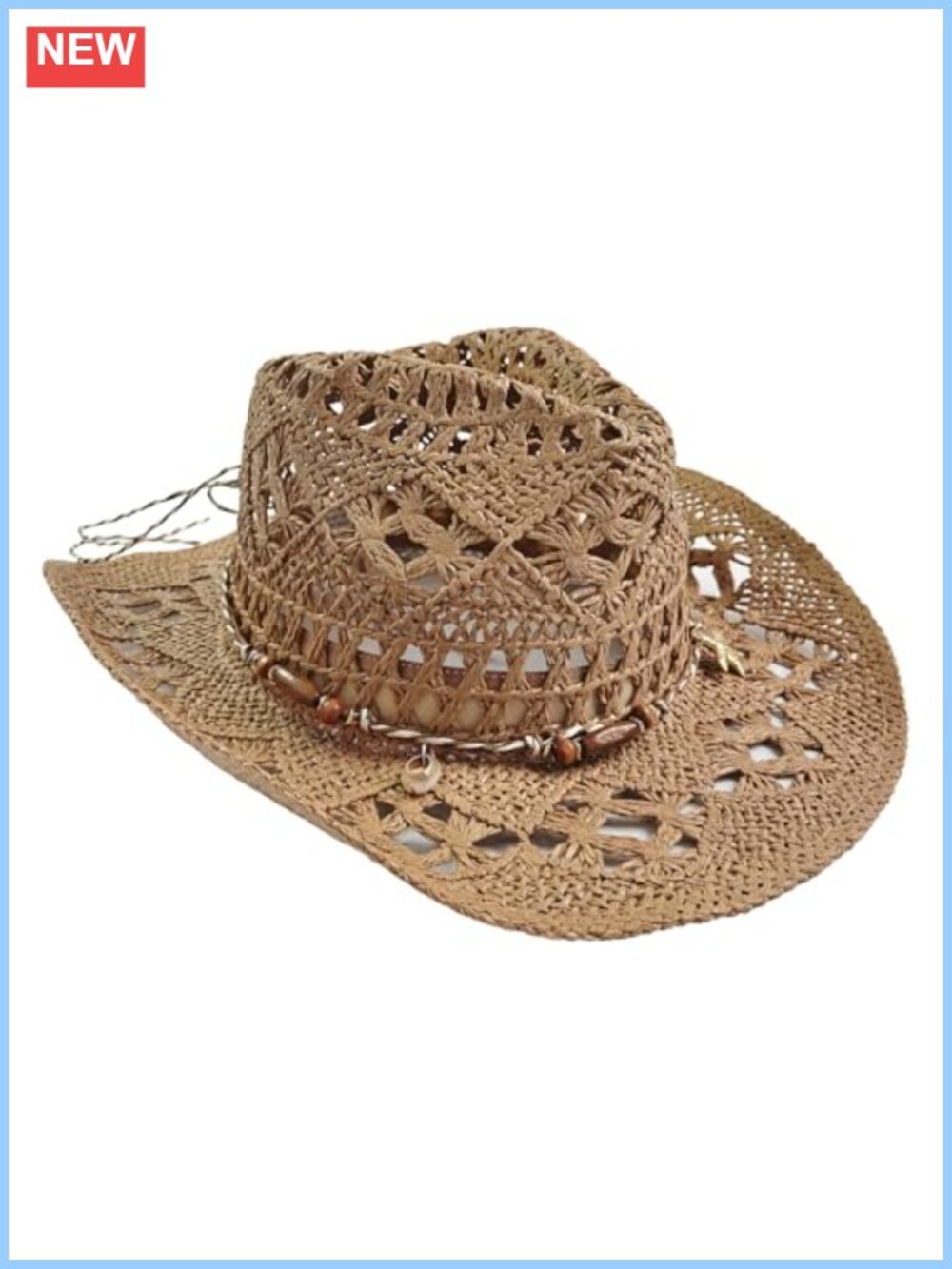 Straw Cowboy Hat Wide Brim Western Sun Protection Handcrafted Women's